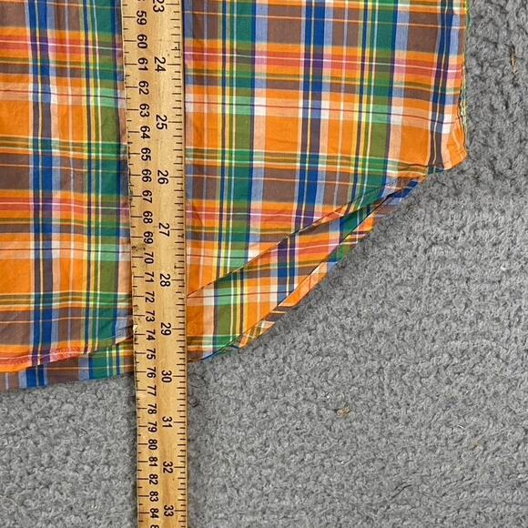 VTG Ralph Lauren Classic Fit Button Down Men's Medium Orange Plaid Preppy - Picture 7 of 8